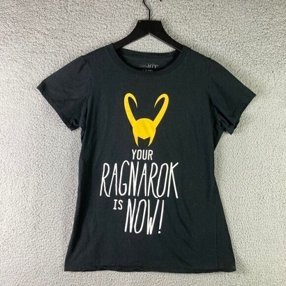Marvel Thor Ragnarok Now Juniors T-Shirt Size Large Graphic Tee Black Short - Picture 9 of 9